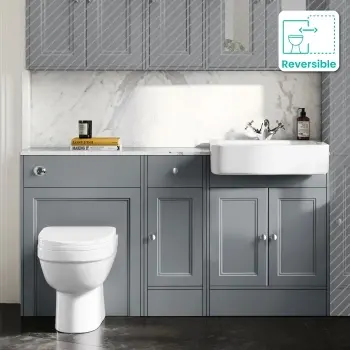 Monaco Dove Grey Combination Vanity Basin with Marble Top and Seattle Toilet 1500mm