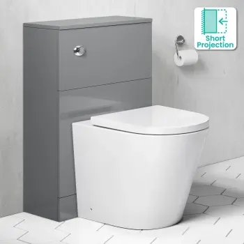 Austin Stone Grey Slimline Back To Wall Unit and Boston Toilet