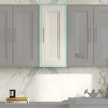 Chalk White Wall Hung Cabinet 700x300mm - Brass Knurled Handles