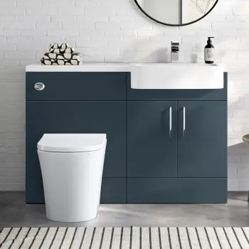 Harper Navy Blue Combination Vanity Basin and Tucson Toilet 1200mm - Right Handed