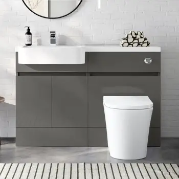 Foster Tungsten Grey Combination Vanity Basin and Tucson Toilet 1200mm - Left Handed