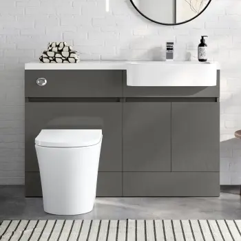 Foster Tungsten Grey Combination Vanity Basin and Tucson Toilet 1200mm - Right Handed