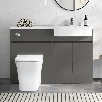 Foster Tungsten Grey Combination Vanity Basin and Houston Toilet 1200mm - Right Handed