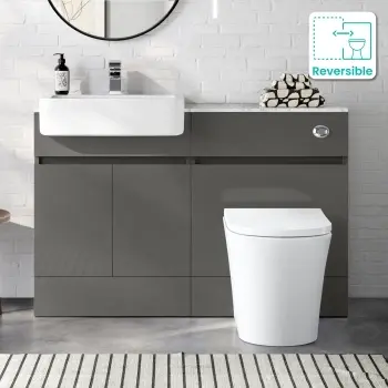 Foster Tungsten Grey Combination Vanity Basin with Marble Top & Tucson Toilet 1200mm