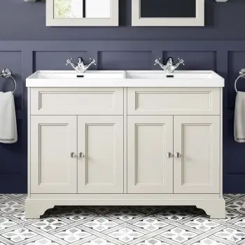 Lucia Chalk White Double Basin Vanity 1200mm
