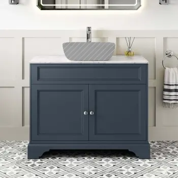 Lucia Inky Blue Cabinet with Marble Top 1030mm - Excludes Counter Top Basin