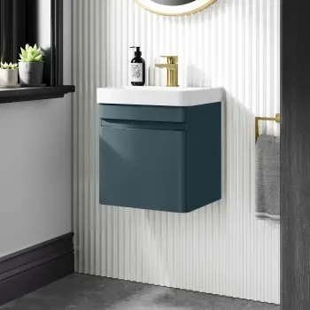 Corsica Inky Blue Wall Hung Slimline Basin Vanity 400mm