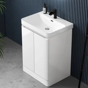 Corsica Gloss White Basin Vanity 600mm