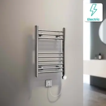 Barcelona Electric Chrome Straight Heated Towel Rail 650x400mm