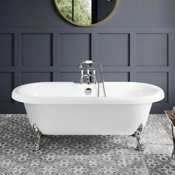 Grosvenor 1800mm Roll Top Bath - Chrome Claw Feet