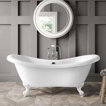 Tonbridge 1750mm Roll Top Bath - White Ball Feet