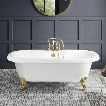 Grosvenor 1800mm Roll Top Bath - Brushed Brass Ball Feet