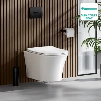 Tucson Rimless Wall Hung Toilet With Premium Soft Close Slim Seat