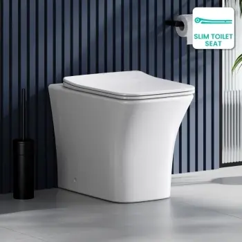 Houston Rimless Back To Wall Toilet With Premium Soft Close Slim Seat