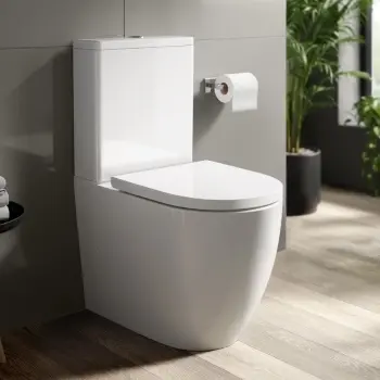 Utah Rimless Close Coupled Toilet With Premium Soft Close Seat
