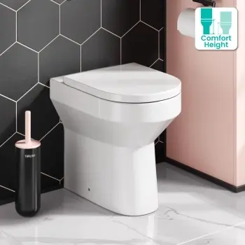 Denver Rimless Comfort Height Back To Wall Toilet With Premium Soft Close Seat