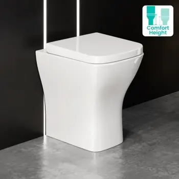 Atlanta Rimless Comfort Height Back To Wall Toilet With Premium Soft Close Seat