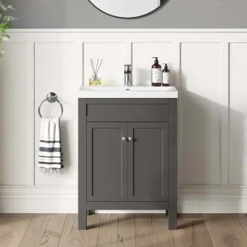 Bermuda Graphite Grey Basin Vanity 600mm