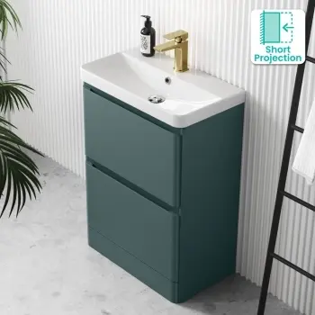 Corsica Midnight Green Slimline Basin Drawer Vanity 600mm