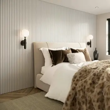 Trepanel® All White on White Felt Acoustic Wood Slat Panels