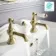 Beauly Traditional Brushed Brass Hot & Cold Basin Taps