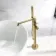 Ennis Brushed Brass Freestanding Bath Shower Mixer Tap with Knurled Detailing