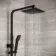Galway Square Matt Black Thermostatic Bath Filler Shower Set
