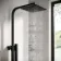 Skye Square Matt Black Thermostatic Bath Filler Shower Set