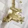 Nevis Brushed Brass Traditional Thermostatic Shower Set