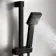 Cork Matt Black Square Thermostatic Bar Shower Set