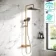 Kinsale Brushed Copper Square Thermostatic Shower Set