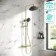 Derry Brushed Brass Round Thermostatic Shower Set
