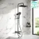 Kinsale Matt Black Square Thermostatic Bath Filler Shower Set