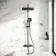 Kinsale Matt Black Square Thermostatic Bath Filler Shower Set