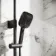 Kinsale Matt Black Square Thermostatic Bath Filler Shower Set