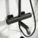 Kinsale Matt Black Square Thermostatic Bath Filler Shower Set