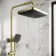 Kinsale Brushed Brass Square Thermostatic Bath Filler Shower Set