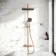 Kinsale Brushed Copper Square Thermostatic Bath Filler Shower Set