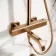 Kinsale Brushed Copper Square Thermostatic Bath Filler Shower Set