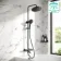 Derry Matt Black Round Shower with Bath Filler
