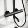 Derry Matt Black Round Shower with Bath Filler