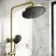 Derry Brushed Brass Round Shower with Bath Filler