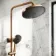Derry Brushed Copper Round Shower with Bath Filler