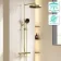 Bray Round Brushed Brass Thermostatic Bath Filler Shower Set