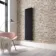 Faro Matt Black Double Flat Panel Vertical Radiator 1600x420mm