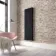 Faro Matt Black Double Flat Panel Vertical Radiator 1600x490mm