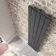 Faro Anthracite Single Flat Panel Vertical Radiator 1800x350mm
