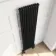 Athens Matt Black Double Column Vertical Traditional Radiator 1800x470mm