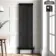 Athens Matt Black Double Column Vertical Traditional Radiator 1800x560mm
