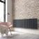Faro Anthracite Double Flat Panel Horizontal Radiator 600x1820mm